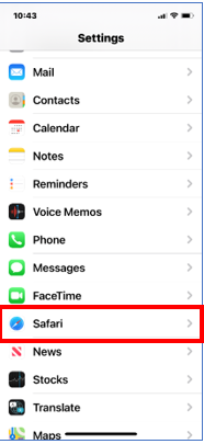 Select "Safari"