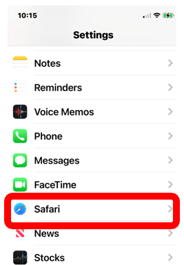 Select "Safari"